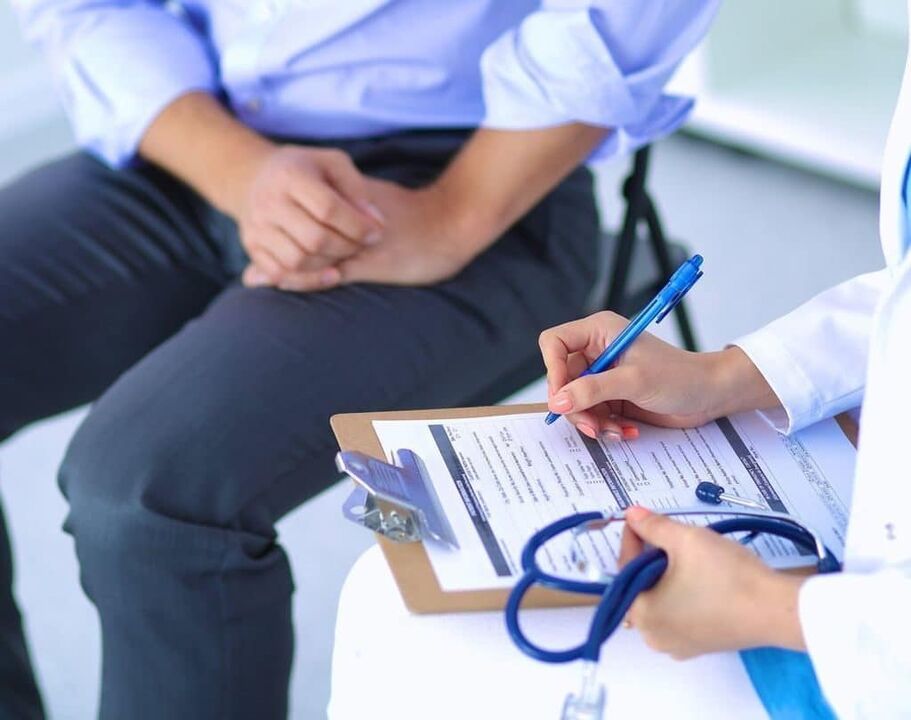 The doctor prescribes treatment for prostatitis
